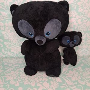 2 Disney Store Authentic Brave Hubert Black Bear Plush 15" and 7" Stuffed Animal